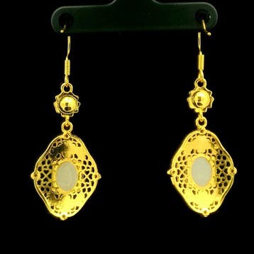Jade - Boucles doreilles pendantes en acier inoxydable et