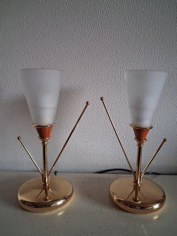 Tafellamp (2) - Verguld messing - Art Deco-tafellampen, Nieuw