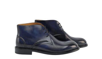 TESTONI - 8 UK - 42 IT - Blue Desert Boot BOLOGNESE Antique, Nieuw