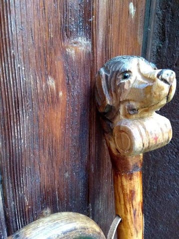 5 Wanderstöcke Wandelstok (5) - Uitgehouwen, Antiek en Kunst