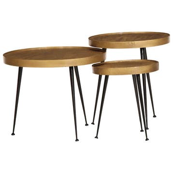 Salontafel goud 3-delig | Tweede kansje | OP = OP, Huis en Inrichting, Gebruikt, 50 tot 100 cm, Verzenden, Vierkant