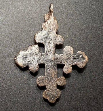 Médiéval, époque des Croisés Bronze Croix exceptionnellement