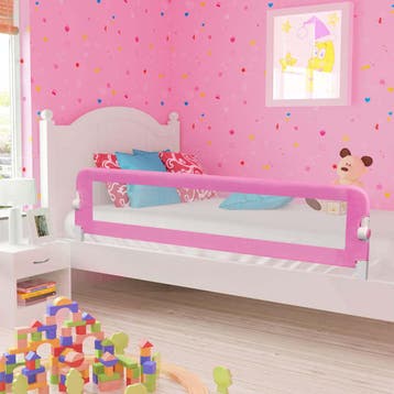 vidaXL Bedhekje peuter 180x42 cm polyester roze, Verzenden