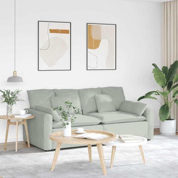 vidaXL Modulaire bank met kussens lichtgrijs, Huis en Inrichting, Zetels | Voetbanken en poefs, Verzenden, Nieuw
