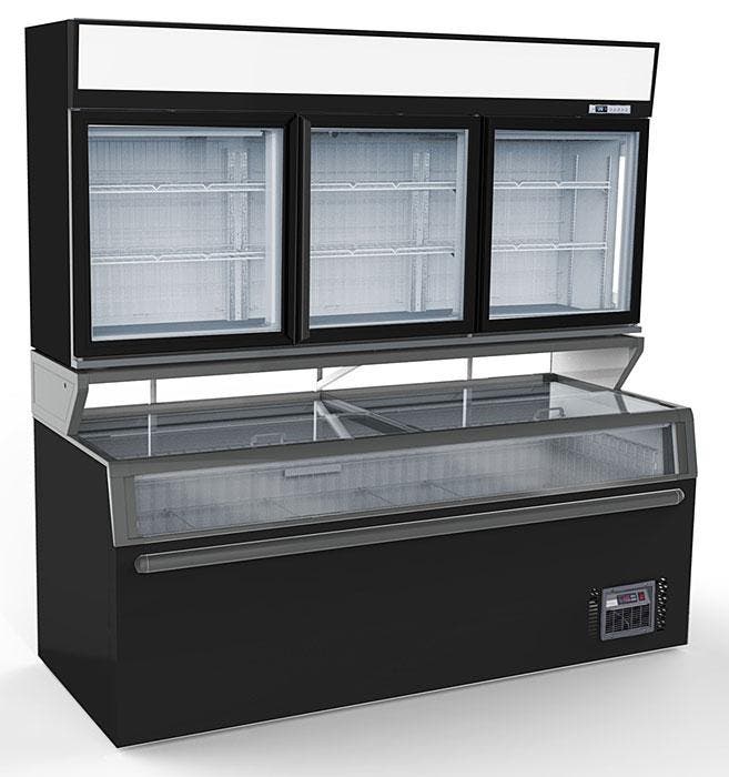 Wand Koel/Vries Combi Zwart 3 Glasdeuren, Articles professionnels, Horeca | Équipement de cuisine, Envoi