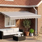 vidaXL Elektrische Zonnescherm Frame met LEDs Wit 3,5 x 2 m, Verzenden