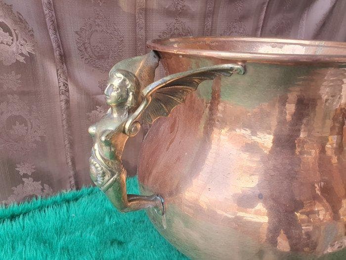 Vuurpot - Koper, Messing - Grote koperen ketel, Antiek en Kunst, Curiosa en Brocante