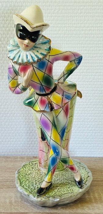 giovanni girardi - Vaas - Harlekijn - Porselein - prachtige, Antiquités & Art, Antiquités | Verre & Cristal