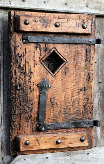 Antique Porte - XIXe siècle - Portillon rustique avec grille