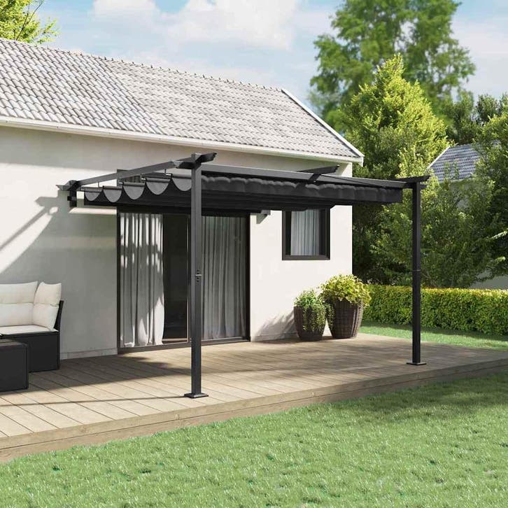 vidaXL Prieel Antraciet 300 x 300 x 200 cm Polyester, Tuin en Terras, Partytenten, Nieuw, Verzenden