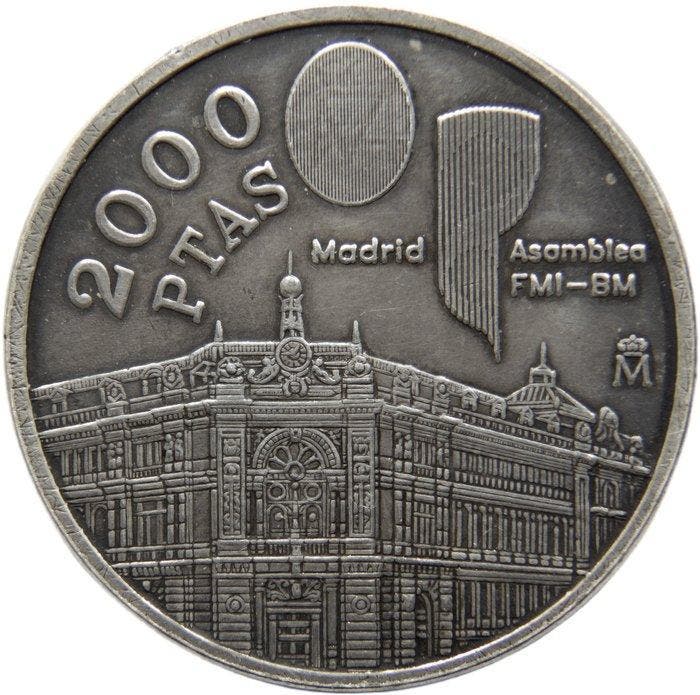 Spanje. Juan Carlos I. 2000 Pesetas Acuñadas en 1994., Timbres & Monnaies, Monnaies | Europe | Monnaies non-euro