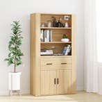 vidaXL Hoge kast bewerkt hout sonoma eikenkleurig, Verzenden, Nieuw