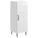 vidaXL Dressoir Hoogglans Wit 33 x 34,5 x 89,5 cm Bewerkt, Maison & Meubles, Armoires | Dressoirs, Verzenden
