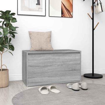 vidaXL Halbankje 80x40x45 cm bewerkt hout grijs sonoma, Verzenden, Nieuw