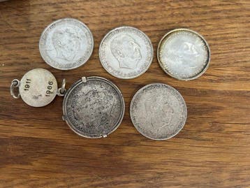 Spanje. 100 Pesetas 1966 (6 monedas) (Zonder minimumprijs)