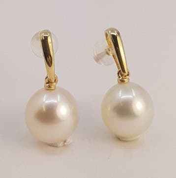 Boucles doreilles - 14 carats Or jaune - Perles des mers du