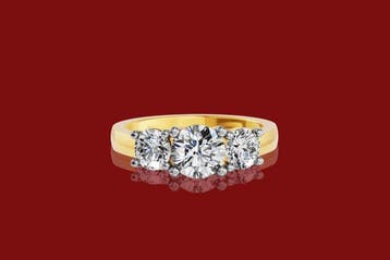 Ring - 14 karaat Geel goud, gerhodineerd - 2.03ct. tw., Handtassen en Accessoires, Ringen, Nieuw