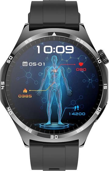 Smartwatch Bluetooth 1.43 | Retour Deal | Sla je slag, Verzenden