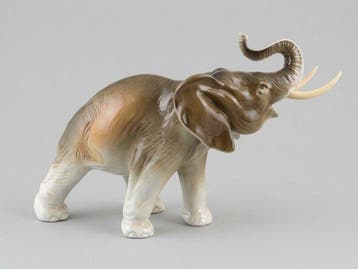 Royal Dux Porzellan-Manufaktur - Figure - Grande elefante, Antiquités & Art
