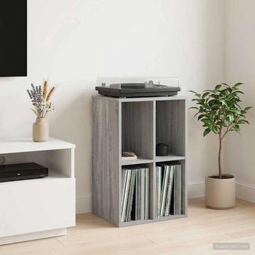 vidaXL Platenkast Grijs Sonoma 44,5 x 36,5 x 74,5 cm Bewerkt, Maison & Meubles, Accessoires pour la Maison | Étagères pour CD & DVD