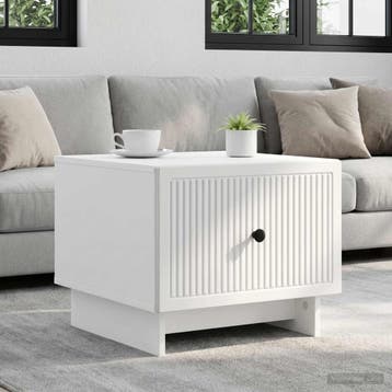 vidaXL Salontafel met lade Wit 49 x 50 x 40 cm Bewerkt hout, Huis en Inrichting, Verzenden, Nieuw