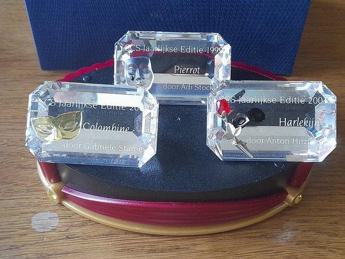 Beeldje - Plaquetes mascarade - Kristal, Antiek en Kunst, Curiosa en Brocante