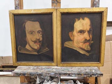 Italiaanse school (XIX) - Diego Velázquez y Gian Lorenzo, Antiek en Kunst