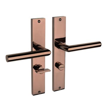 Ferro geveerd op schild wc 63/8 PVD glanzend brons - deur..., Ophalen of Verzenden, Klink of Kruk