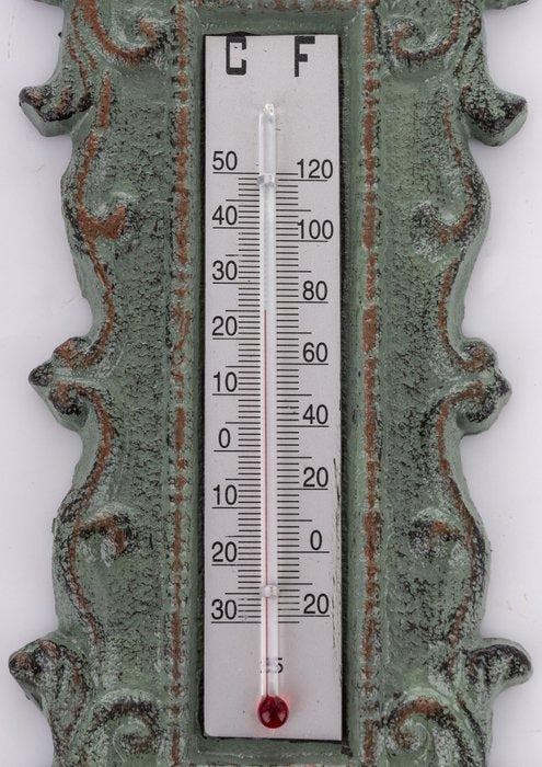 Thermometer - Gietijzer, Antiquités & Art, Curiosités & Brocante