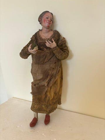 sculptuur, Presepe Napoletano - Popolana - Fine 800 - 42 cm, Antiek en Kunst