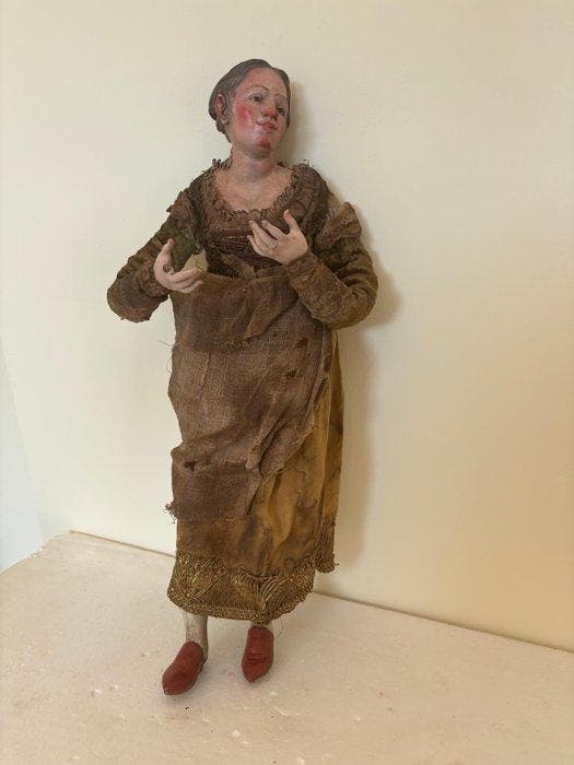 sculptuur, Presepe Napoletano - Popolana - Fine 800 - 42 cm, Antiek en Kunst, Kunst | Niet-Westerse kunst