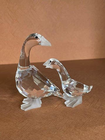 Swarovski - Beeldje - Set 2 Ganzen (2) - Kristal