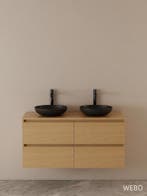 WEBO badkamermeubel eiken inclusief zwarte kraan waskom, Huis en Inrichting, Verzenden, Nieuw