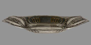 Schaal - Verzilverd messing - Jugendstil, Antiek en Kunst