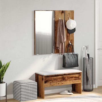 vidaXL Halmeubelset bewerkt hout oud houtkleurig, Verzenden, Nieuw