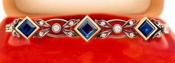 Bracelet - 18 carats Or jaune Saphir - Diamant, Bijoux, Sacs & Beauté