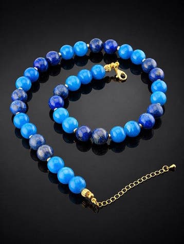 Natuurlijke Lapis Lazuli Ketting - 925 Sterling Zilver -