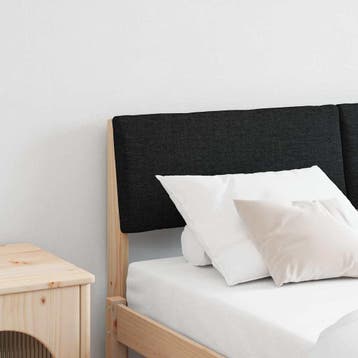 vidaXL Gestoffeerd hoofdbord Zwart 140 cm Massief grenenhout, Verzenden, Nieuw