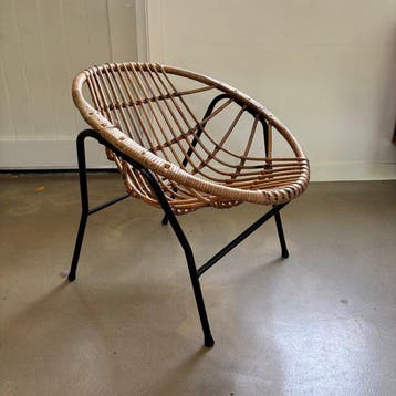 Trio Noordwolde - Chaise longue - Métal, Rotin