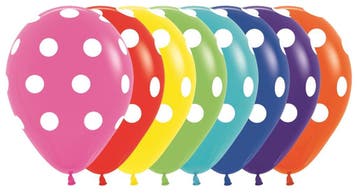 Ballonnen White Polka Dots Mix 30cm 25st, Hobby en Vrije tijd, Verzenden, Nieuw