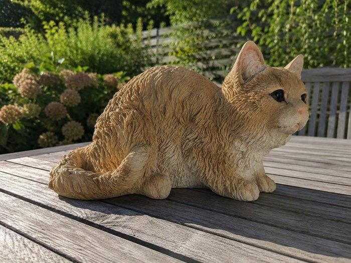 Beeld, garden statue cat - 17 cm - polyresin, Antiek en Kunst, Curiosa en Brocante