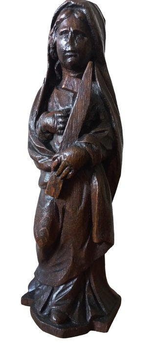 Beeldje - Eiken beeldje Heilige - 30 cm - Eik