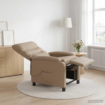 vidaXL Massage Relaxstoel Cappuccino Kunstleer, Verzenden