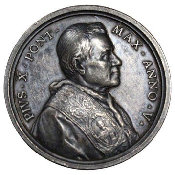 Vaticaan. Medal Medalha Papal Oficial em Prata – São Pio X