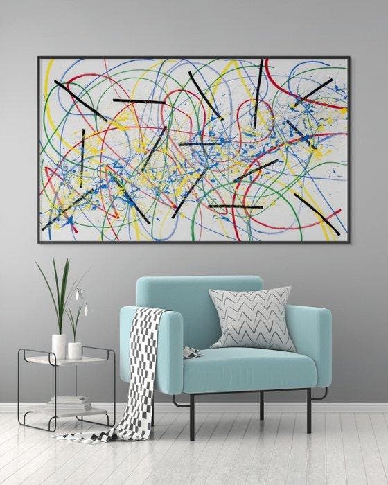 Sandra Glaser - Lines Without Rules - XXL, Antiek en Kunst, Kunst | Schilderijen | Modern