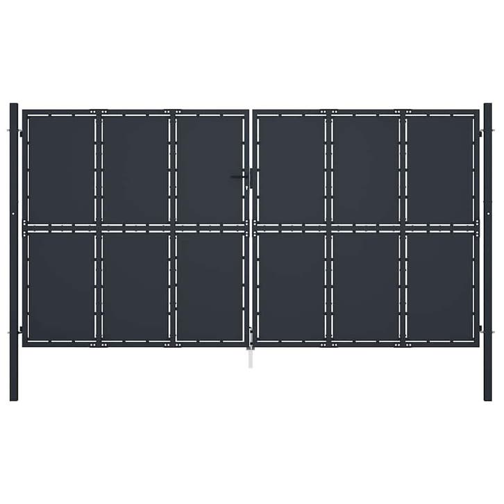 vidaXL Tuinpoort staal 400x175 cm antraciet, Tuin en Terras, Tuinpoorten, Nieuw, Verzenden