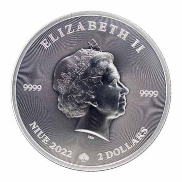 Niue. 2 Dollars 2022 1 oz Niue Shamrock Green Irish Flag