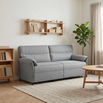 vidaXL 3-Zits Sofa 3-zits Lichtgrijs 198 x 83 x 95 cm Stof, Verzenden, Nieuw
