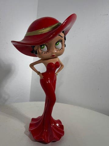 Sculpture, Betty Boop con cappello rosso - 37 cm - Résine, Antiek en Kunst