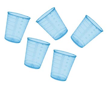 Set van 160 maatbekertjes (30 ml, blauw, schaalverdeling, v, Verzenden, Nieuw